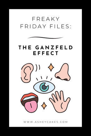 "Freaky Friday Files: The Ganzfeld Effect" text above images of an eye, ear, mouth, nose, hand. Website link at the bottom.