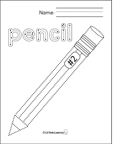 Pokey Pin Pencil Printable | Lil Dude Learning