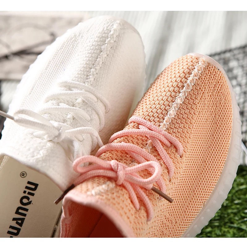 Miniatura: 2017夏季新款透气运动鞋女跑步鞋韩版学生原宿飞织布鞋女休闲白鞋