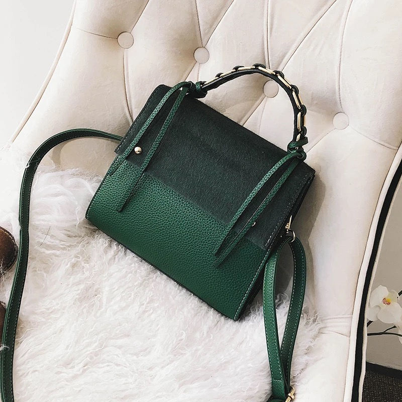 Miniatura: 个性手提小包包女2017秋冬新款原宿风马毛小方包潮百搭单肩斜挎包