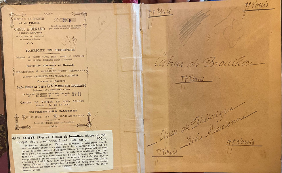 Cahier de Pierre Louis