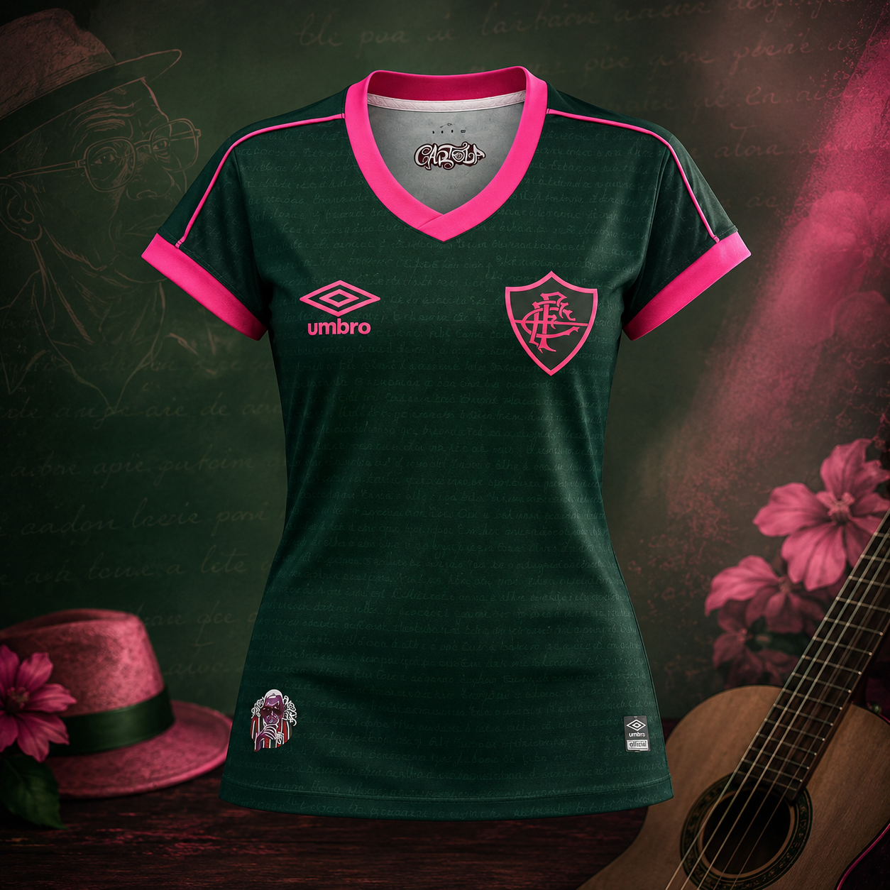 Camisa Fluminense II Edição Especial Cartola 23/24 - Feminina Umbro - Verde/Rosa