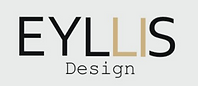Eyllis Design yazılı logo, siyah ve bej harflerle, minimalist tasarım ve yazı tipi.