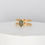 Thumbnail: salt and pepper rose cut shield shape gold ring