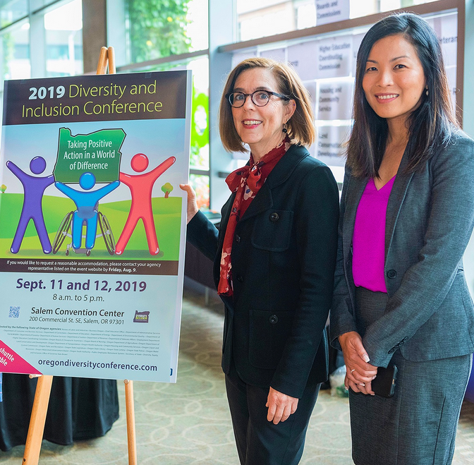 Director Sophorn Cheang and Governor Kate Brown