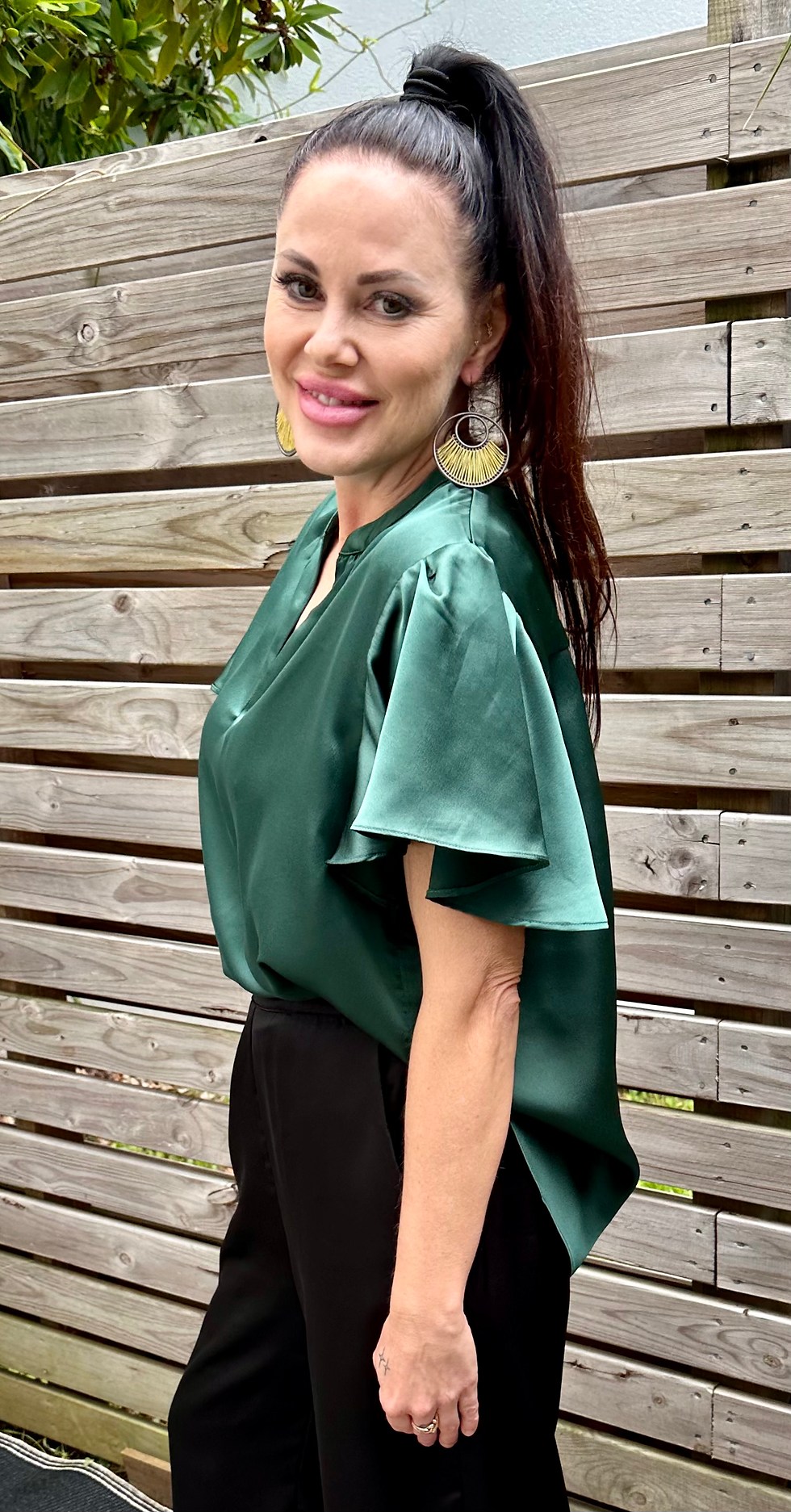 ‘Satin Collection’ Emerald Blouse - Emerald