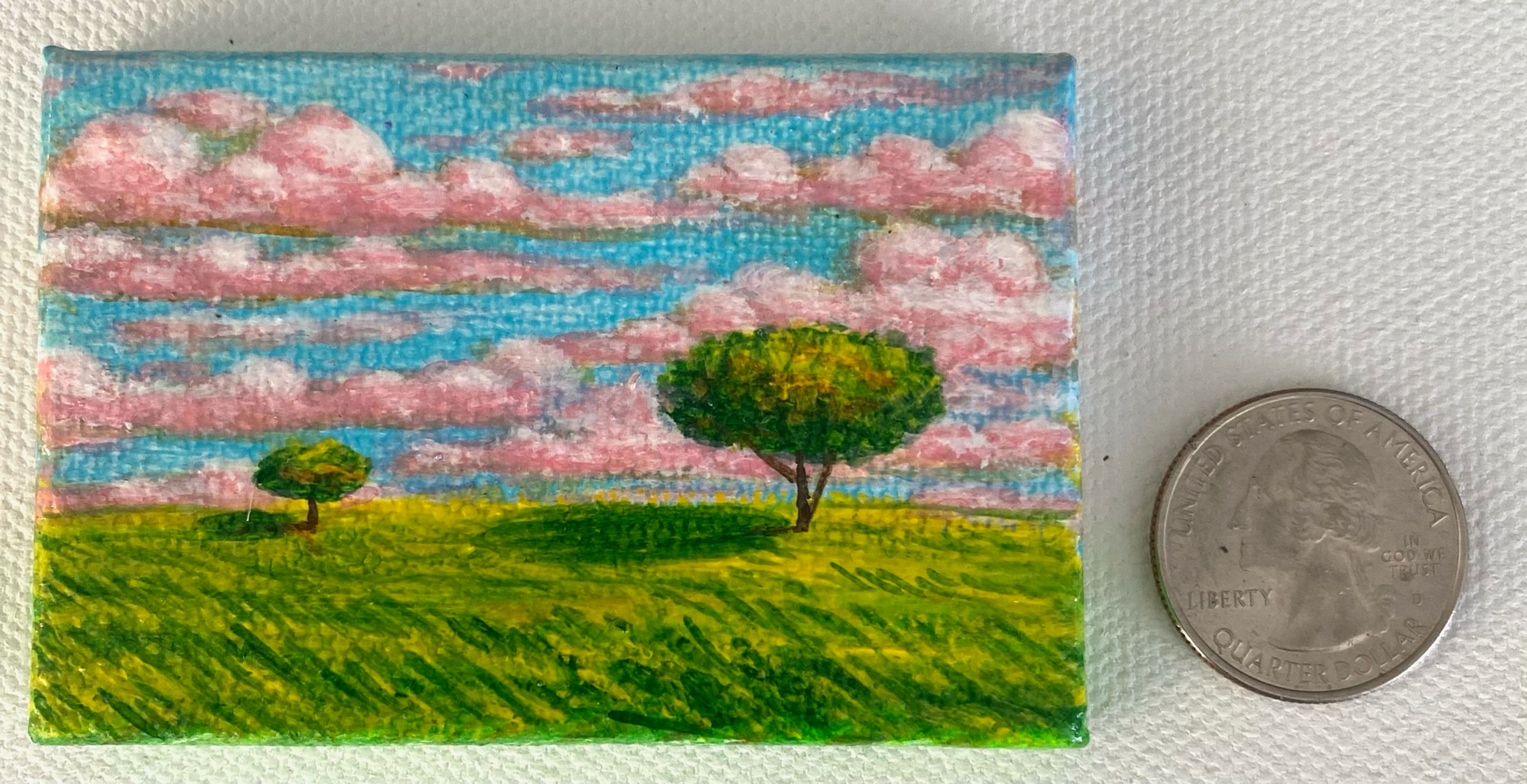 Miniature Two Oval Trees Horizon