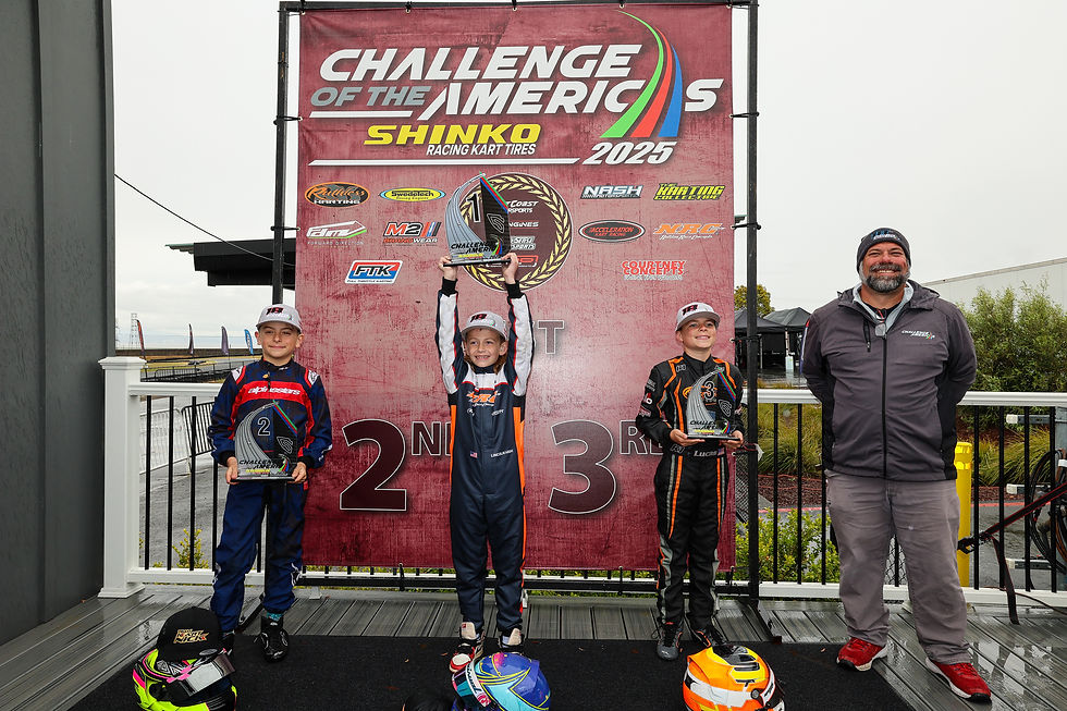 High angle view of Hudson celebrating on the podium after Round 5