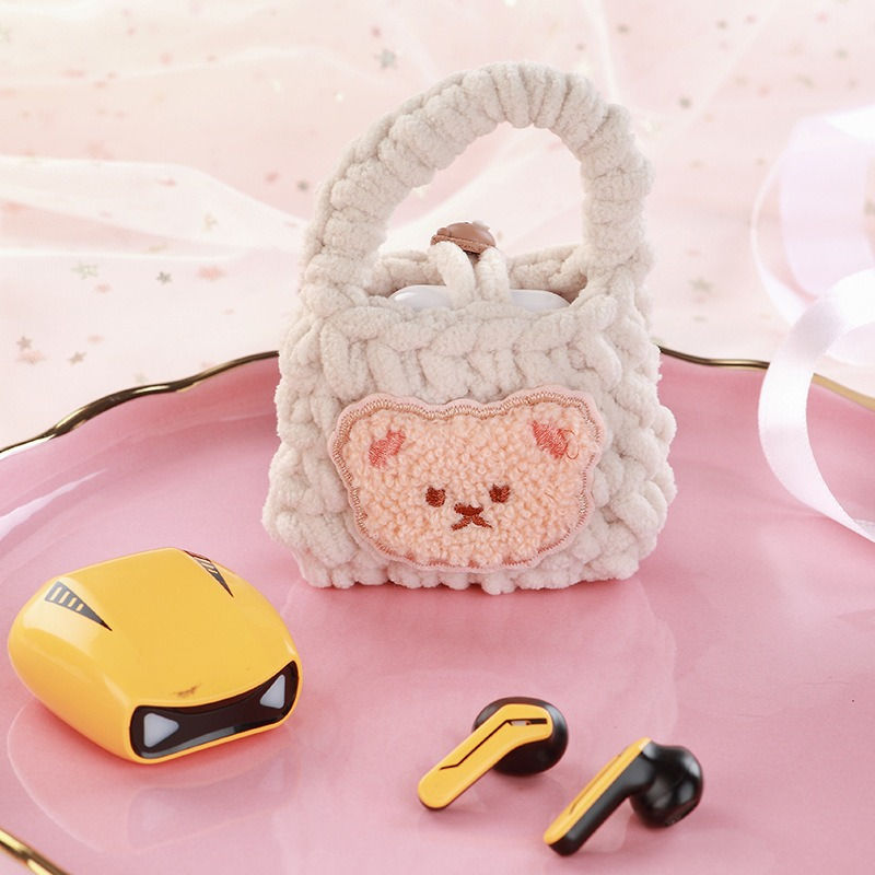 Thumbnail: Plush Knitting Bear AirPods Case for Wireless Charging