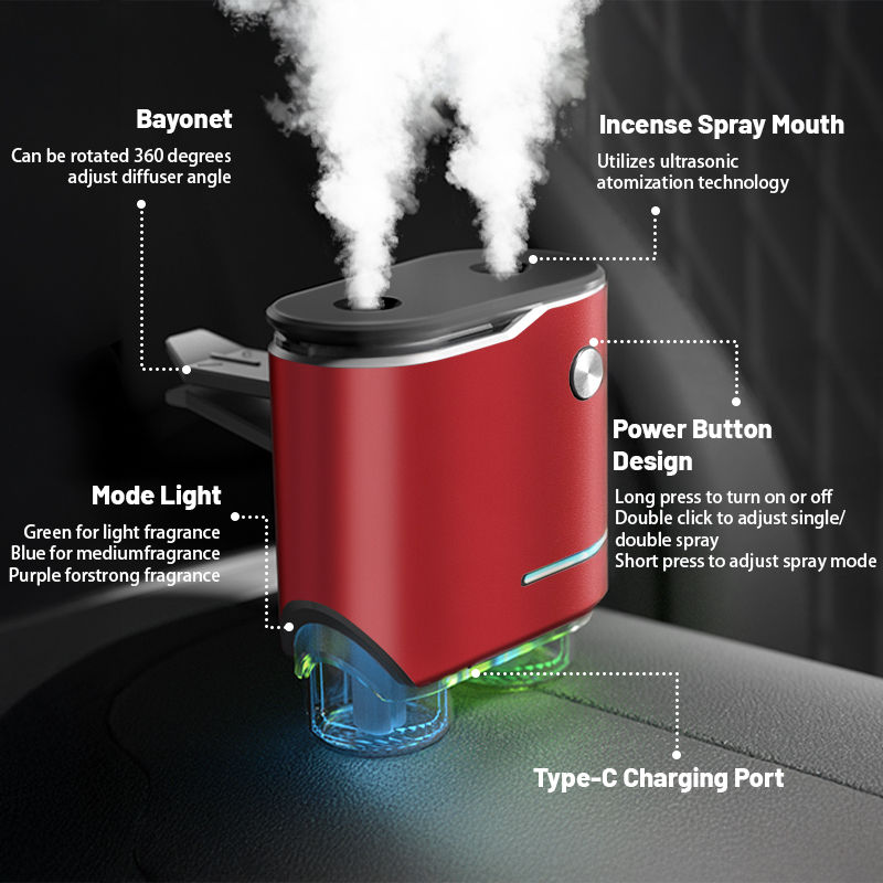 Thumbnail: Car Air Freshener, Three Strengths Adjustable, Car Aromatherapy Machine, Portabl
