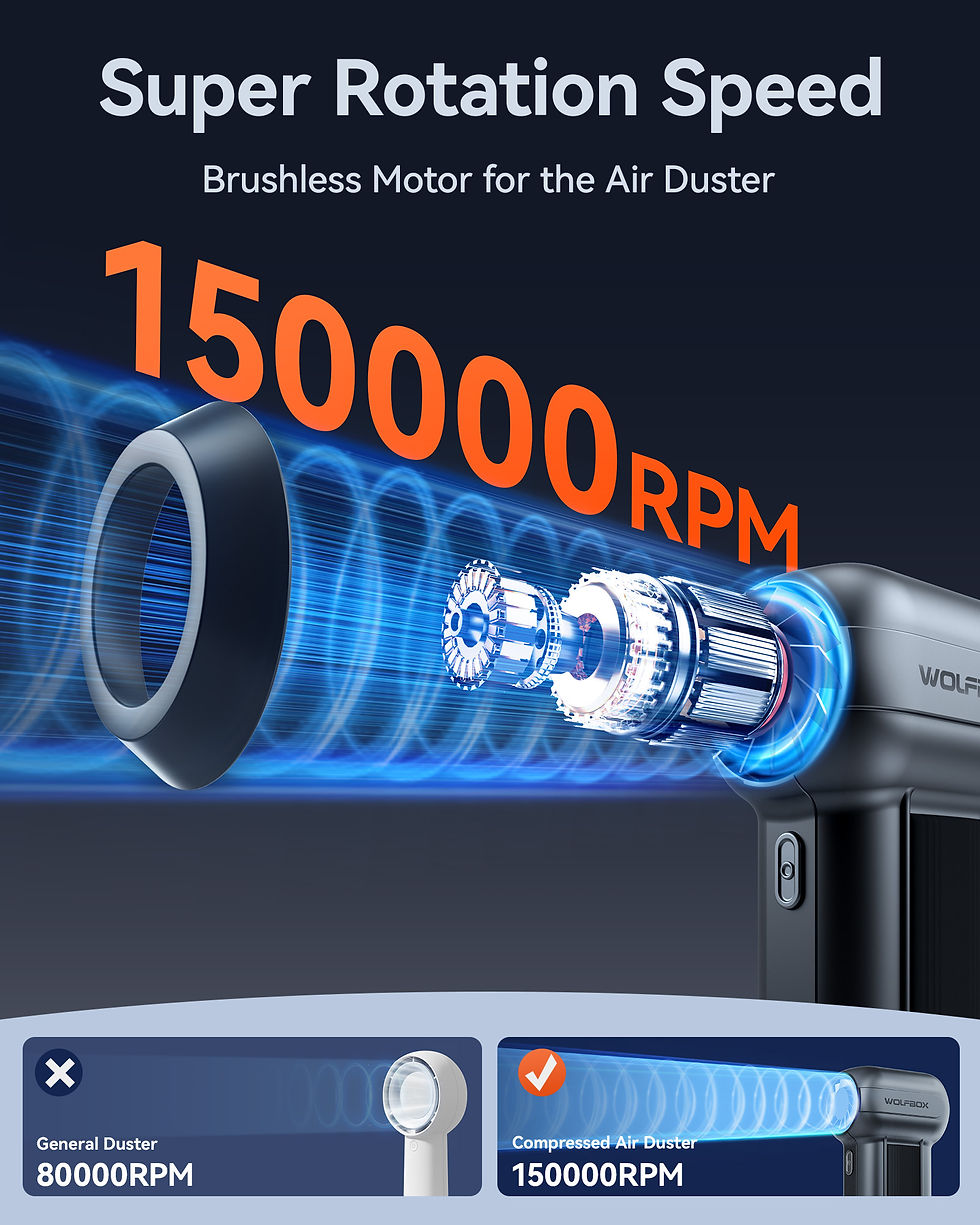 Thumbnail: WOLFBOX MF100 Electric Air Duster Air Blower-150000RPM Super Power, Rechargeable