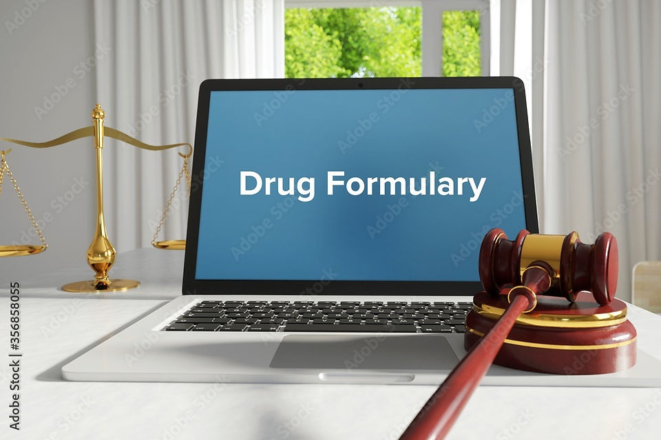 Computer screen that says drug formulary