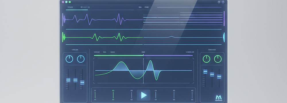 Audio mastering software with sound waves