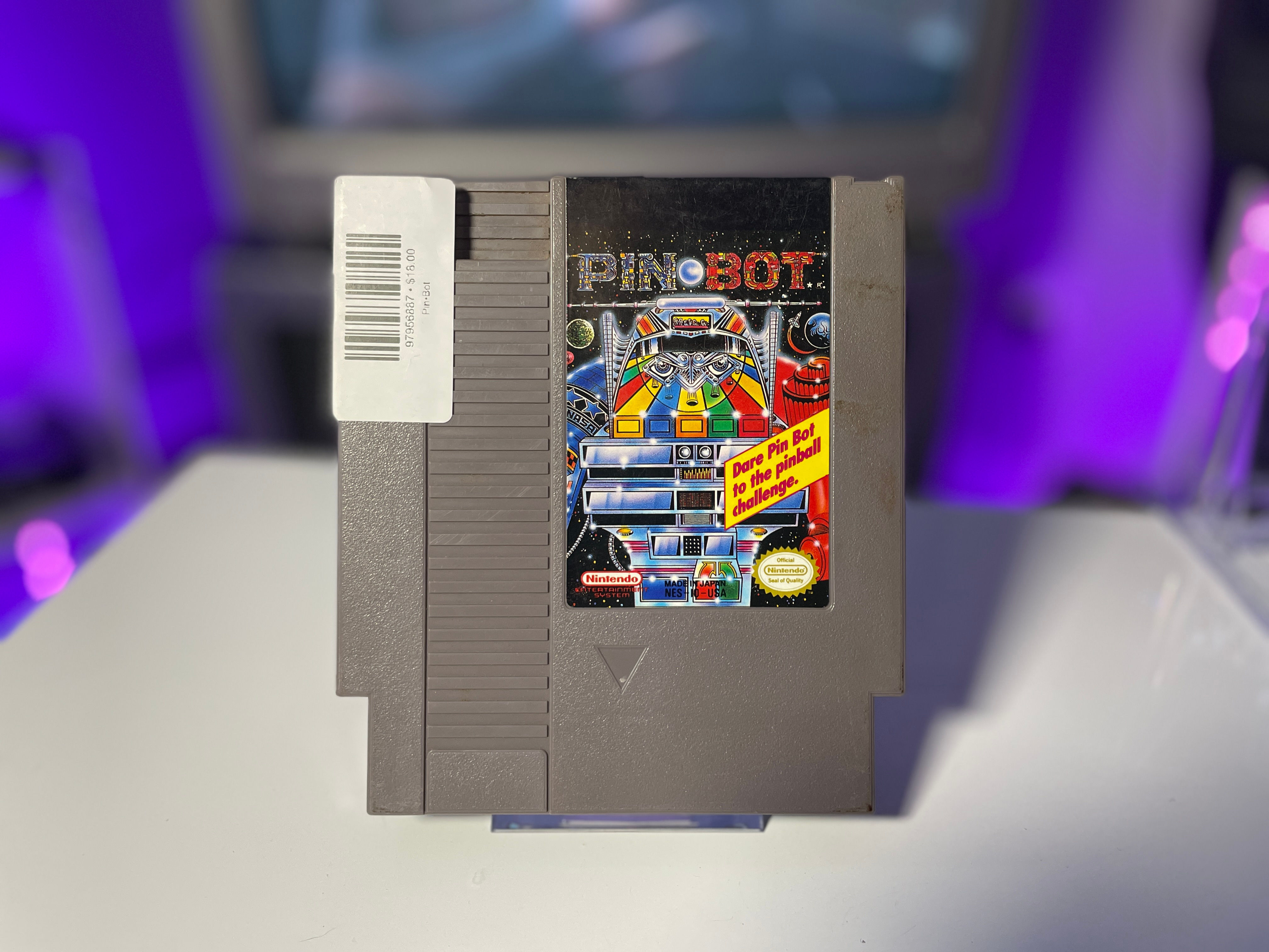 Pin Bot NES Nintendo Entertainment System Cartridge and Sleeve