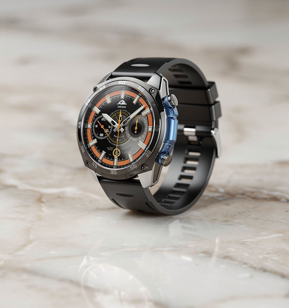 Thumbnail: Military Smart Watch GPS Track Compass Altimeter Bluetooth Calling 860mAh 
