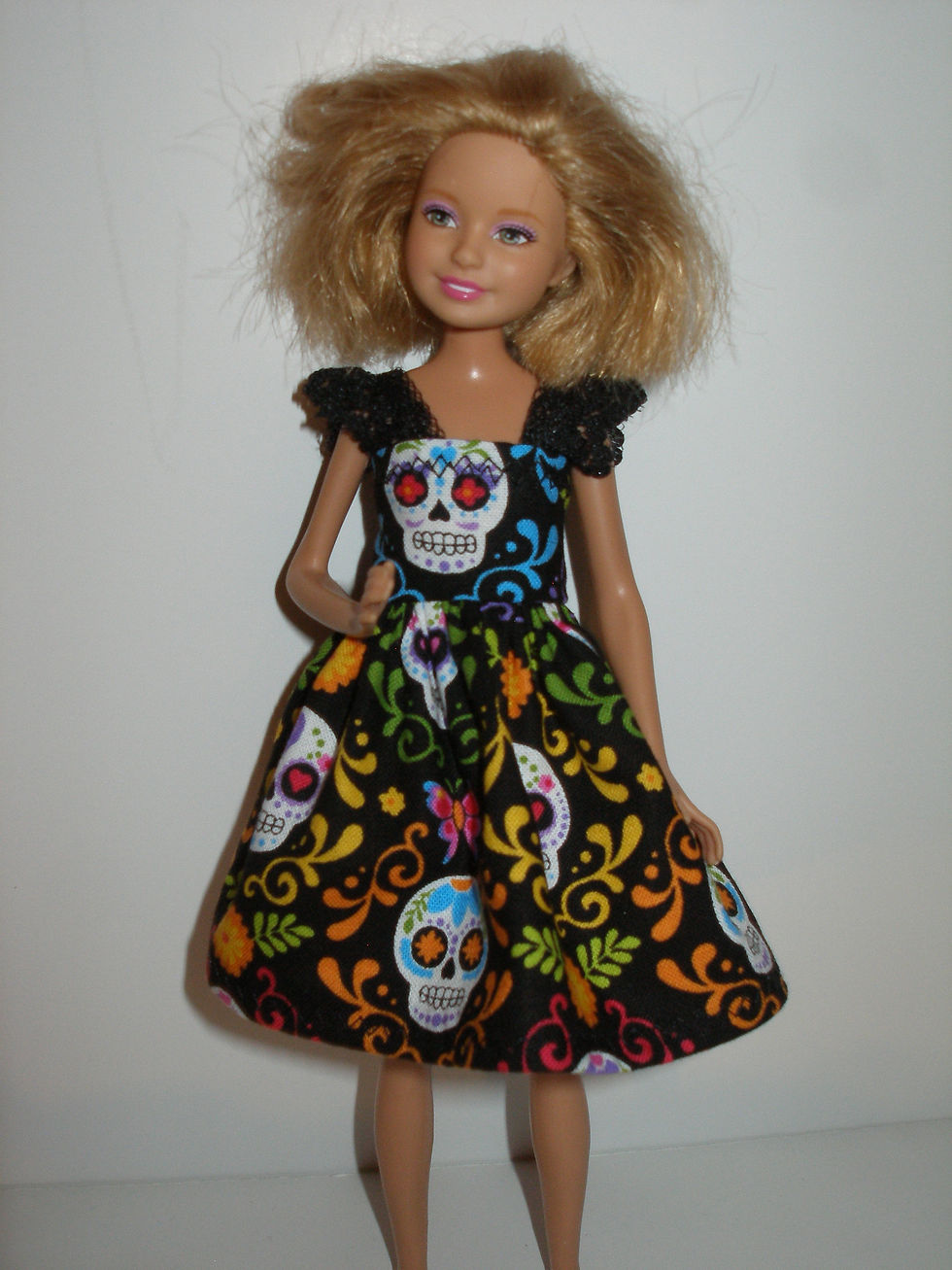 Thumbnail: Black Day of the Dead Skull Dresses - Sister Set
