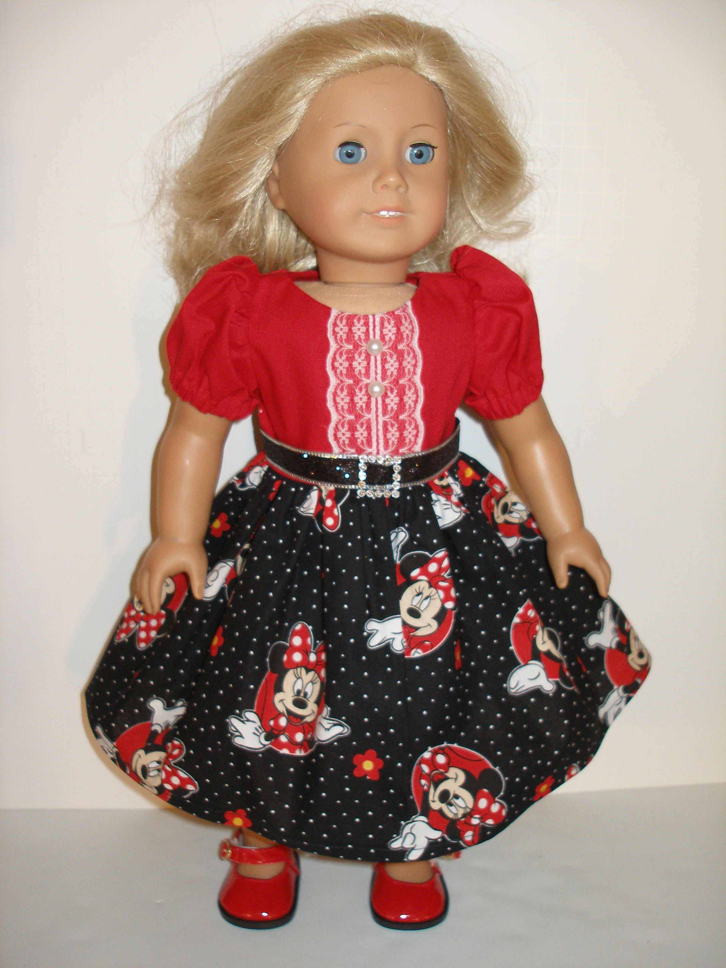 AG Minnie Mouse Print Dress and  Red Shoes