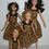 Thumbnail: Brown/Black Animal Print Sister Set Dresses
