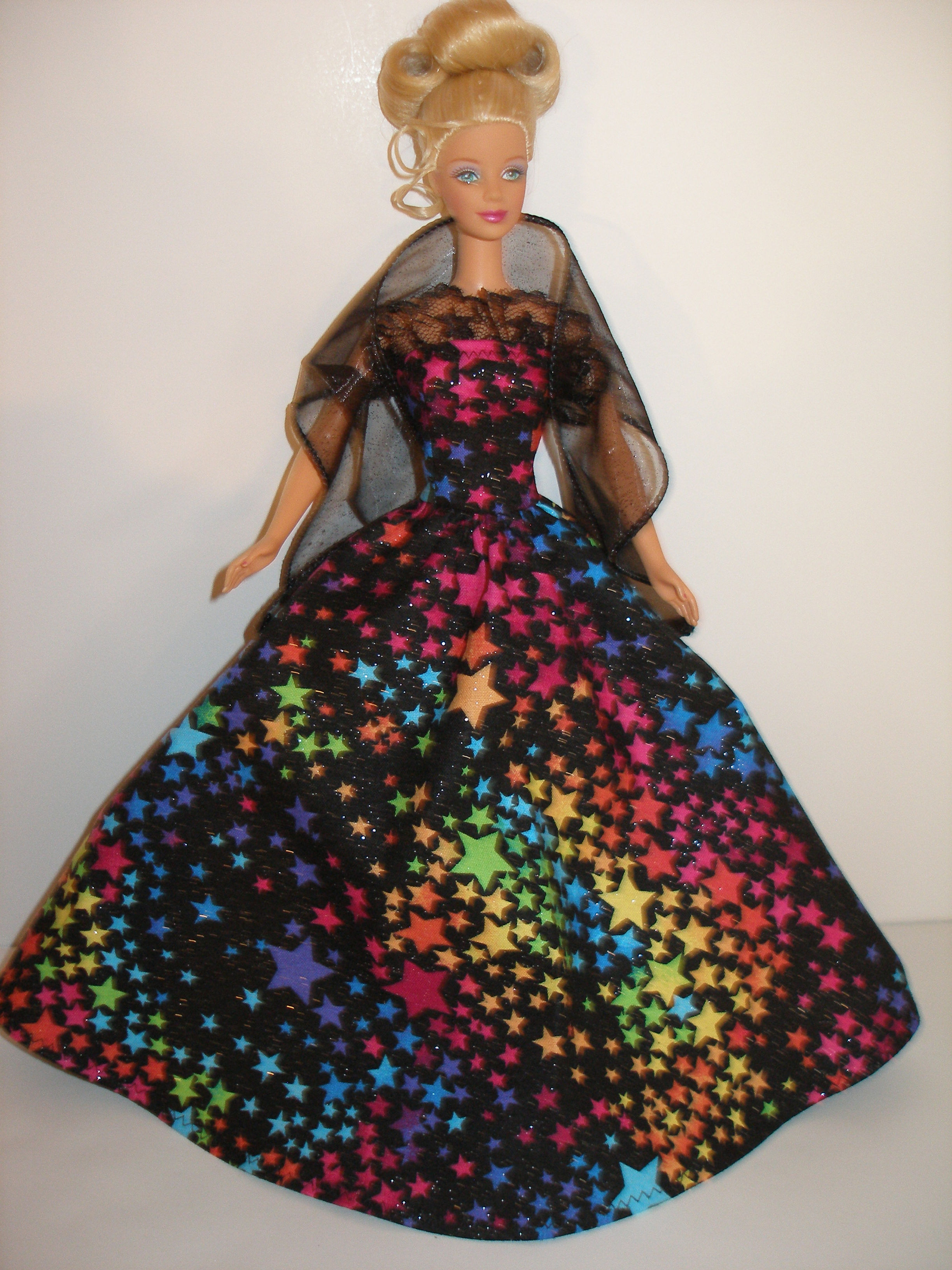 Glittery Black w/Stars Gown and Stole