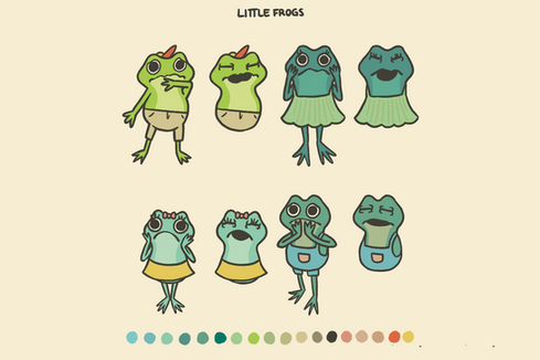 Little frogs (scared)