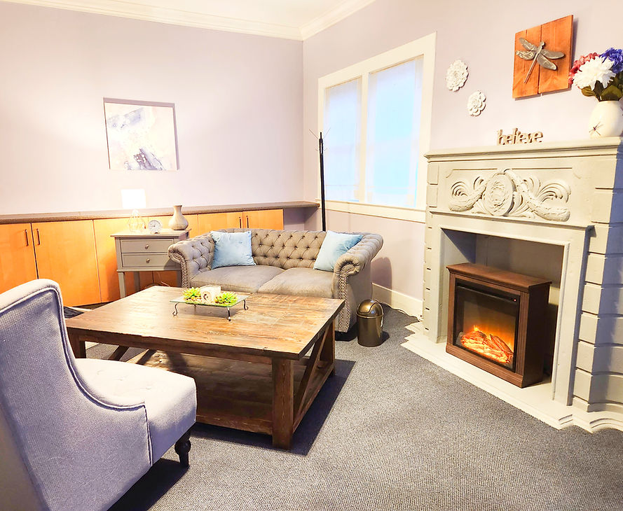 Therapy space at Dragonfly Psychological Services in Calgary, a warm and inviting space