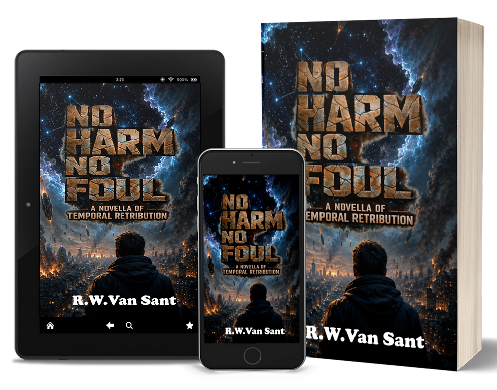 No Harm No Foul cover image on paperback, on smartphone and tablet.