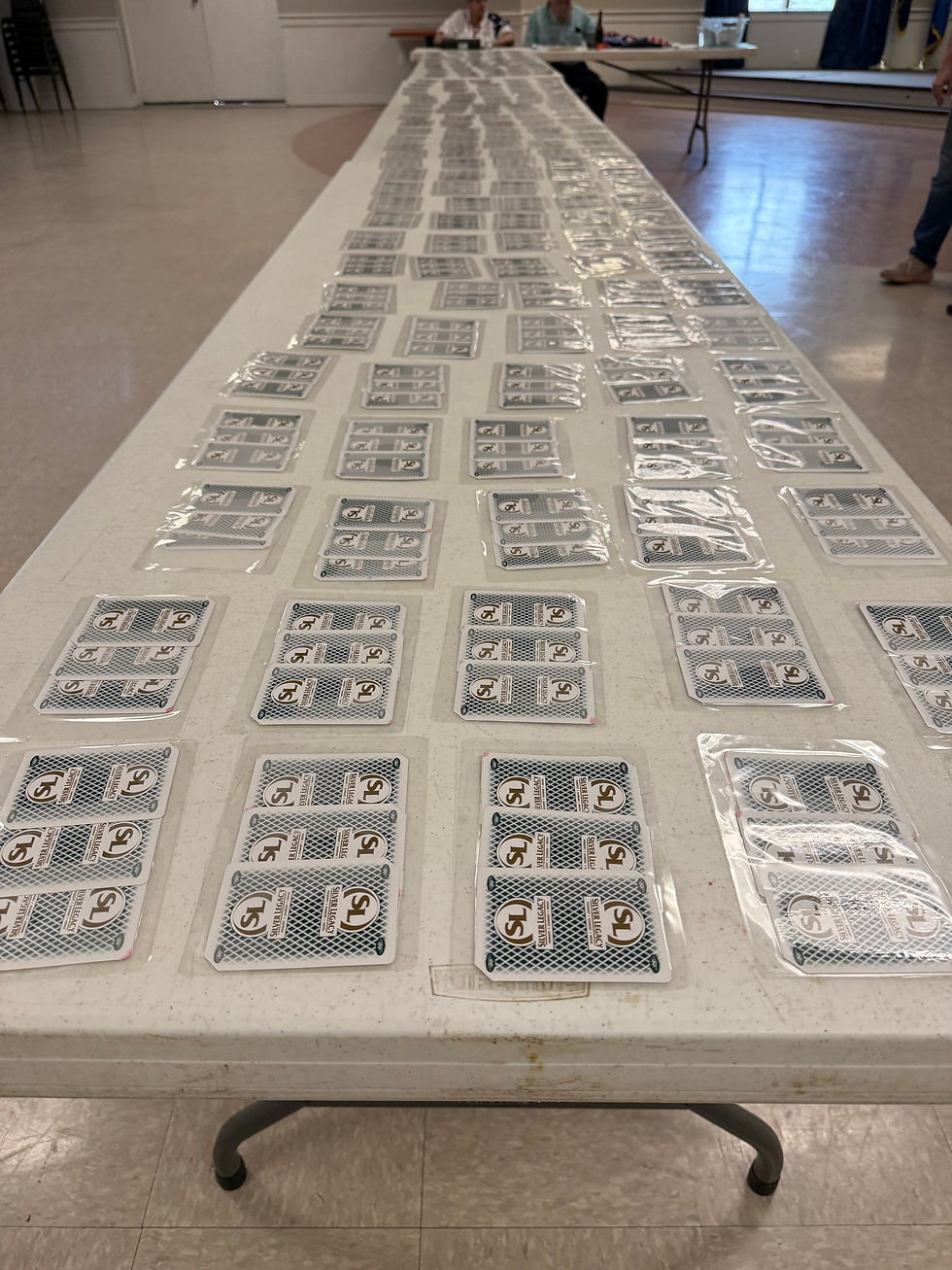 210 cards staged for players to come and select their cards in hopes to win.
