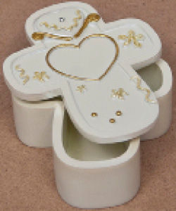 Baby Cross Box with Ivory Motif