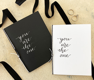 Custom Made Black and White Vow books