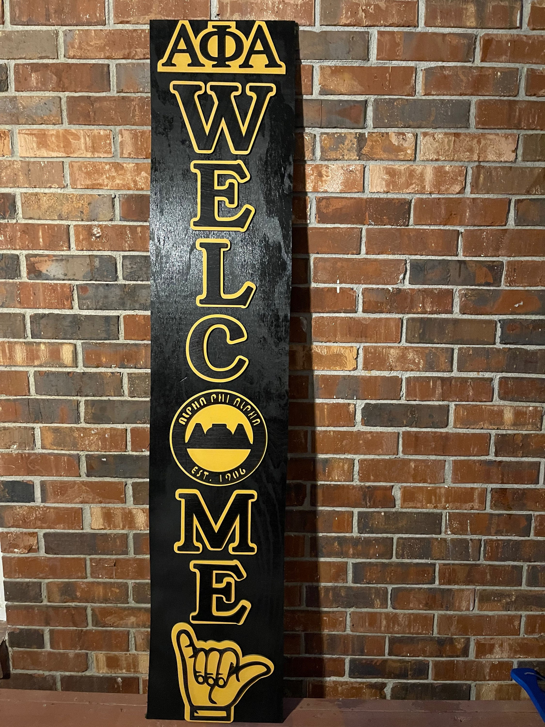 Alpha Phi Alpha New Gold Welcome Sign