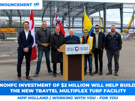 Ontario Investing $2 Million to Help Build New Sport Facility in Thunder Bay