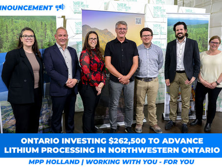 Ontario Investing $262,500 to Advance Lithium Processing in Northwestern Ontario