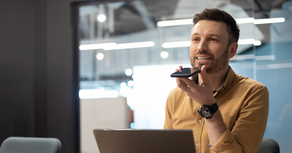 man talking to AI assistant
