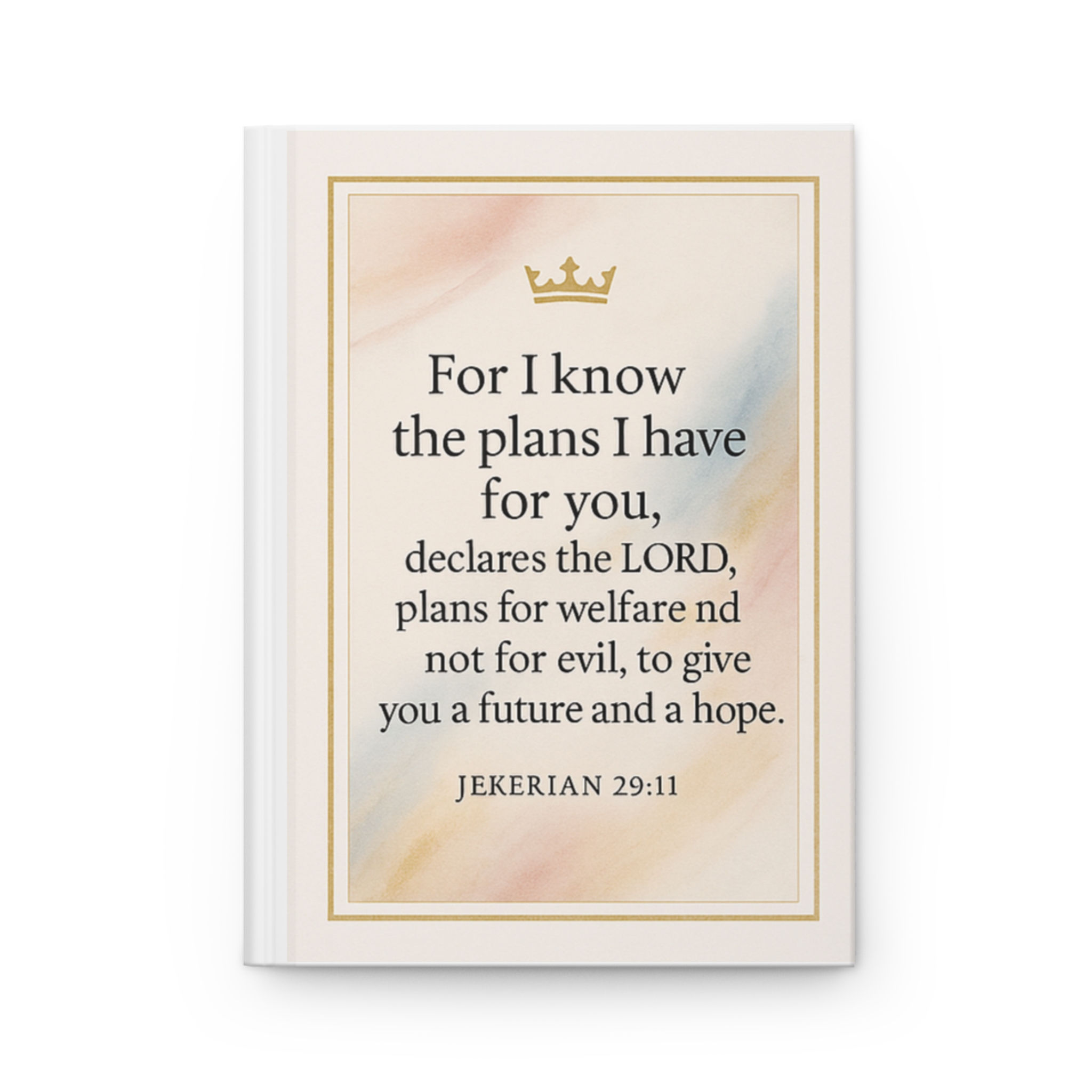 Bible Verse Hardcover Journal — Jeremiah 29:11 Inspirational Prayer Notebook