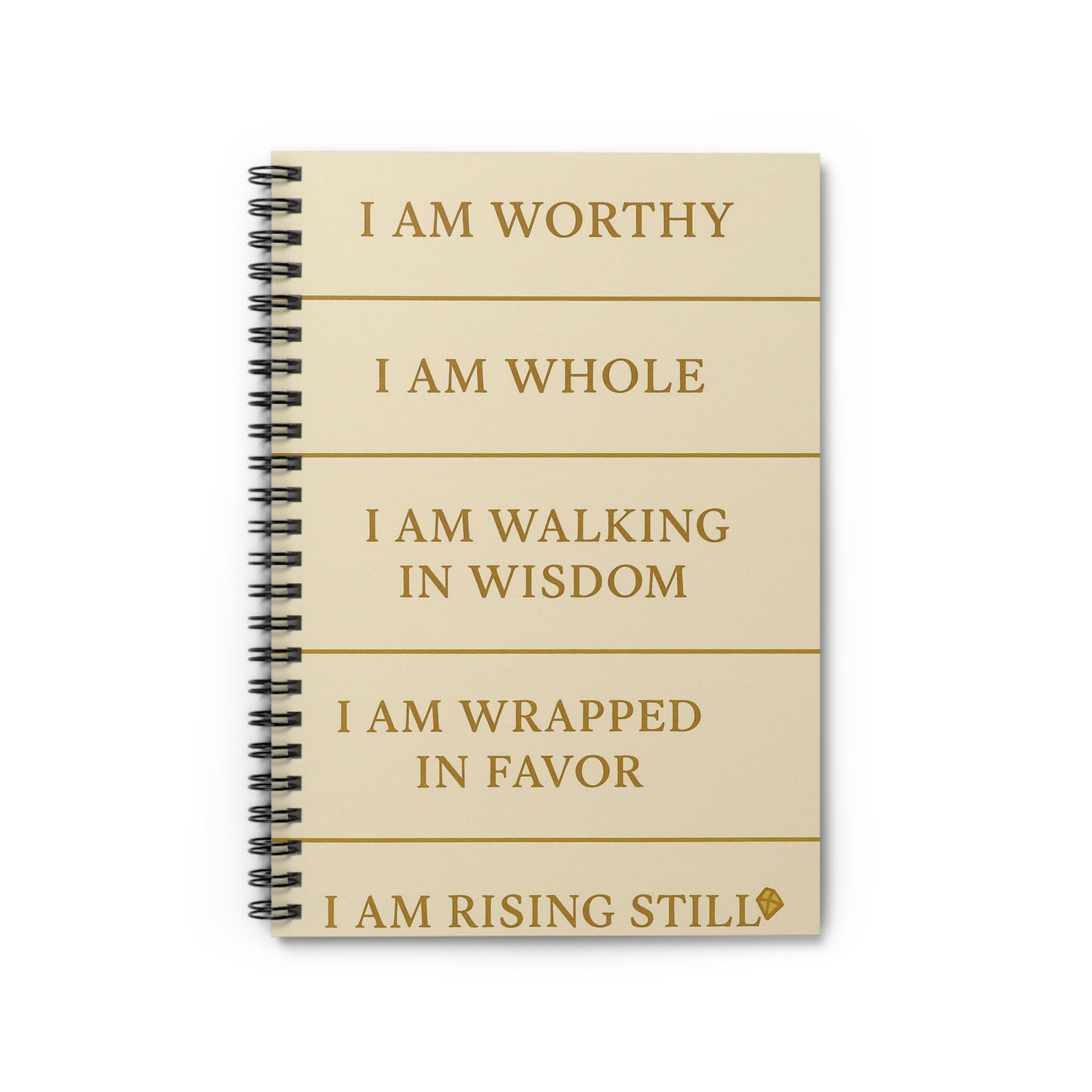 Affirmation Spiral Notebook — "I Am Worthy" Motivational Ruled Journal