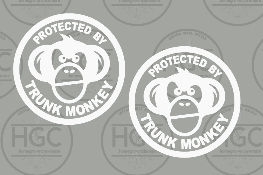 Thumbnail: 2 Pack -  Protected By Trunk Monky - Funny