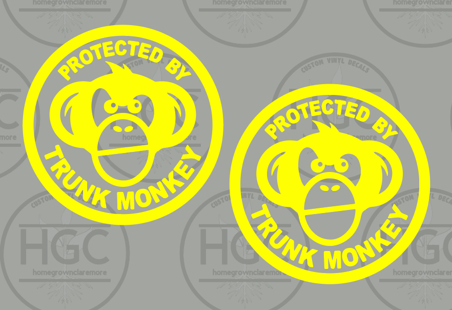Thumbnail: 2 Pack -  Protected By Trunk Monky - Funny