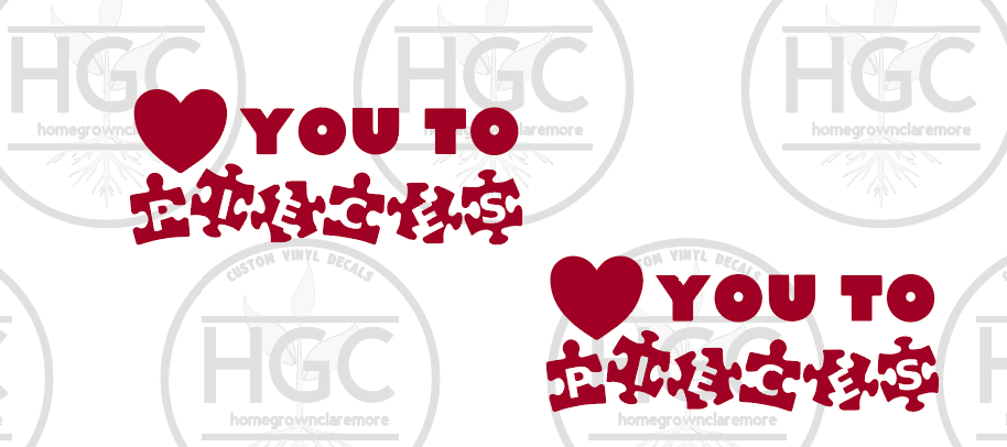 Thumbnail: 2 Pack -  Love You To Pieces - Autism Awareness