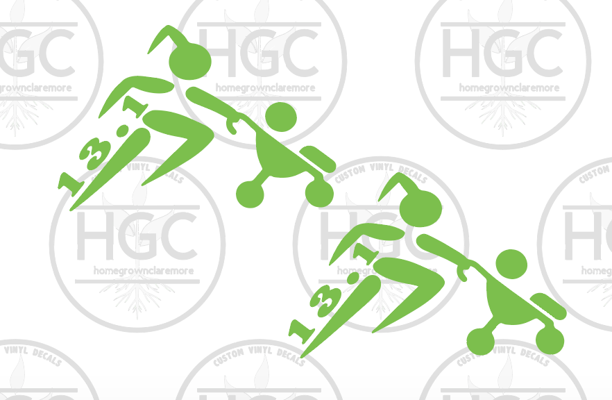 Thumbnail: 2 Pack - Mom Marathon Runner with Stroller