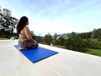 BreatheWithSabi practicing early morning meditation at Soma Breath in Costa Rica