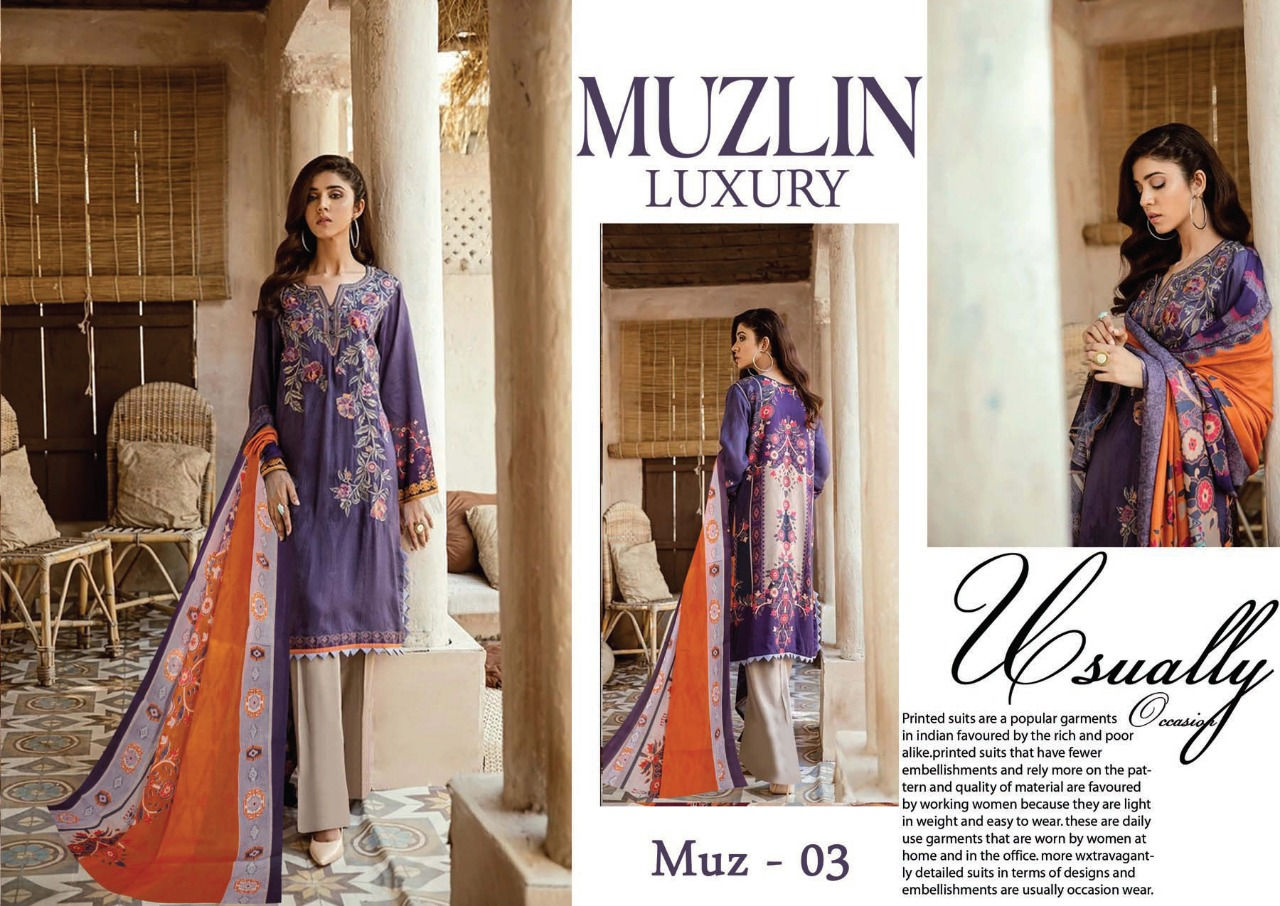 MUZLIN LUXURY Dress Material