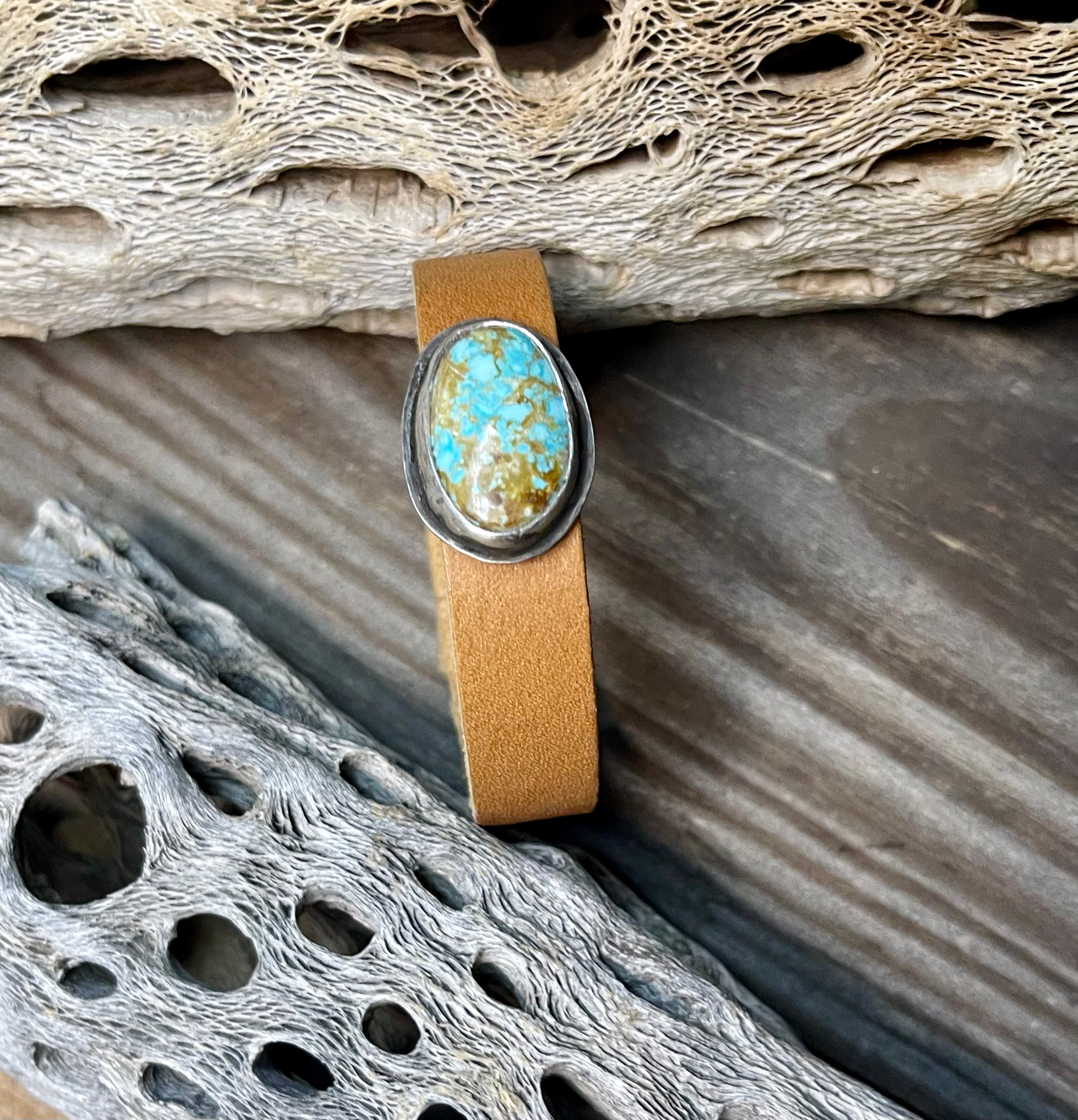 Turquoise + Leather Bracelet