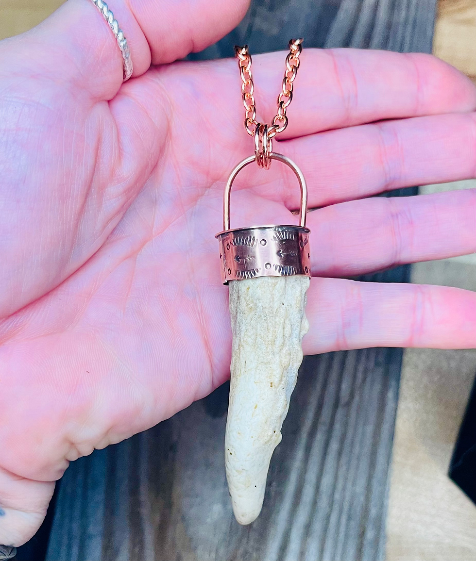 Thumbnail: Copper + Antler Tip Necklace