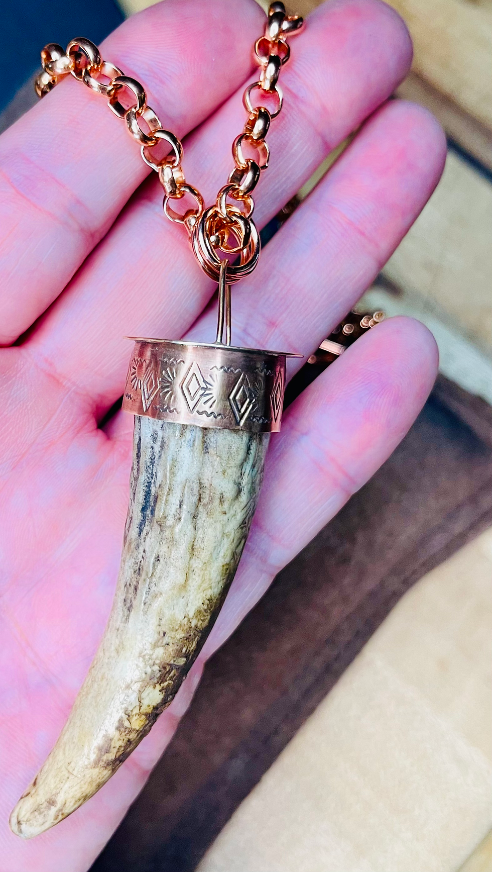 Thumbnail: Copper + Antler Tip Necklace