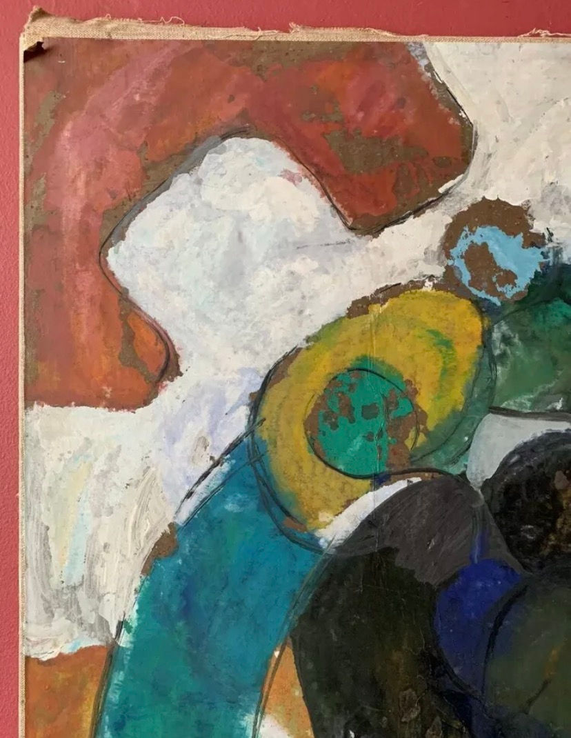 Miniature : Gunnar Nordström huile sur toile abstrait (années 50)