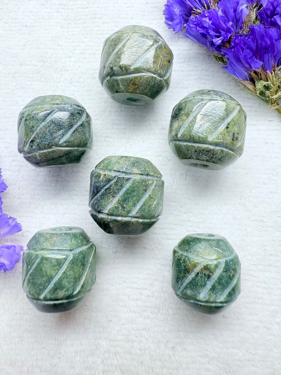 Bolas Jade serpentina Mexicana (perforados)