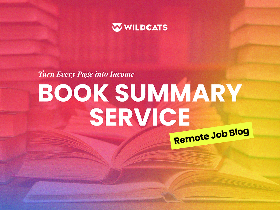 Remote Job Blog: Book Summary Service – Turn Every Page into Income