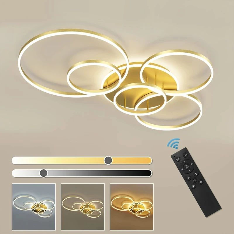 Thumbnail: kitchen Circle Rings Chandelier white/Black/Gold 220V