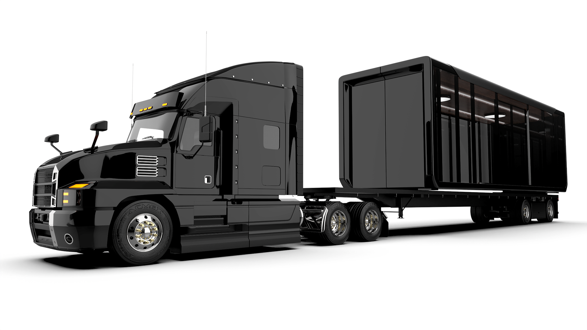 Expandable Pop Up Trailer Pulled By Semi Truck