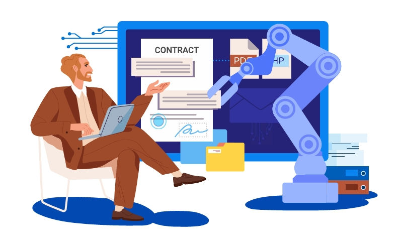 Illustration of Weisyn AI chatbot automating customer service for businesses